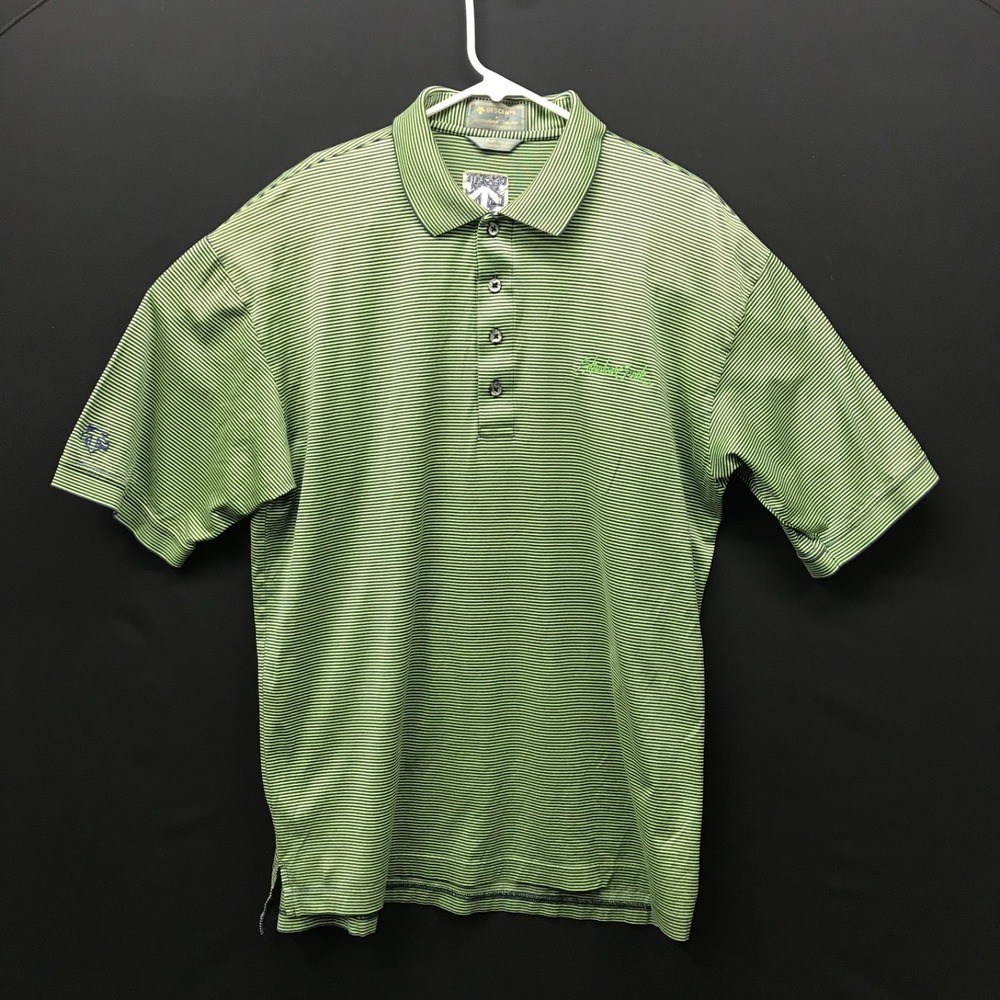 Descente Polo Shirt Mens Sz L 65/2 Double Mercerized Egyptian Cotton Embroidered